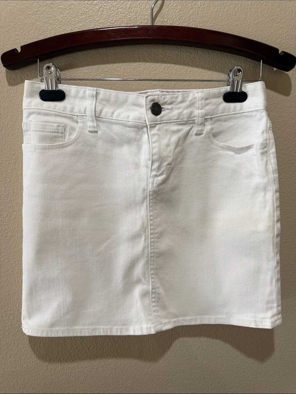 J. Crew White Denim Mini Skirt